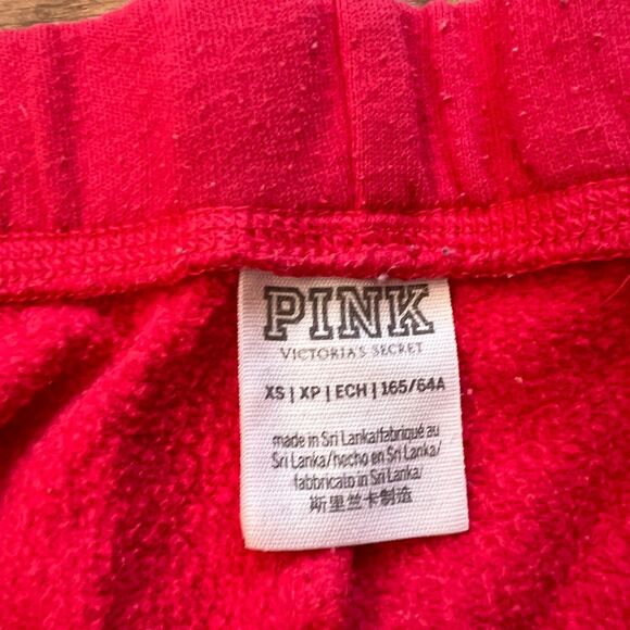 PINK Victoria's Secret Sweatpants Size XS Red/Blue Stripe Fleece Wide Leg - Picture 5 of 13